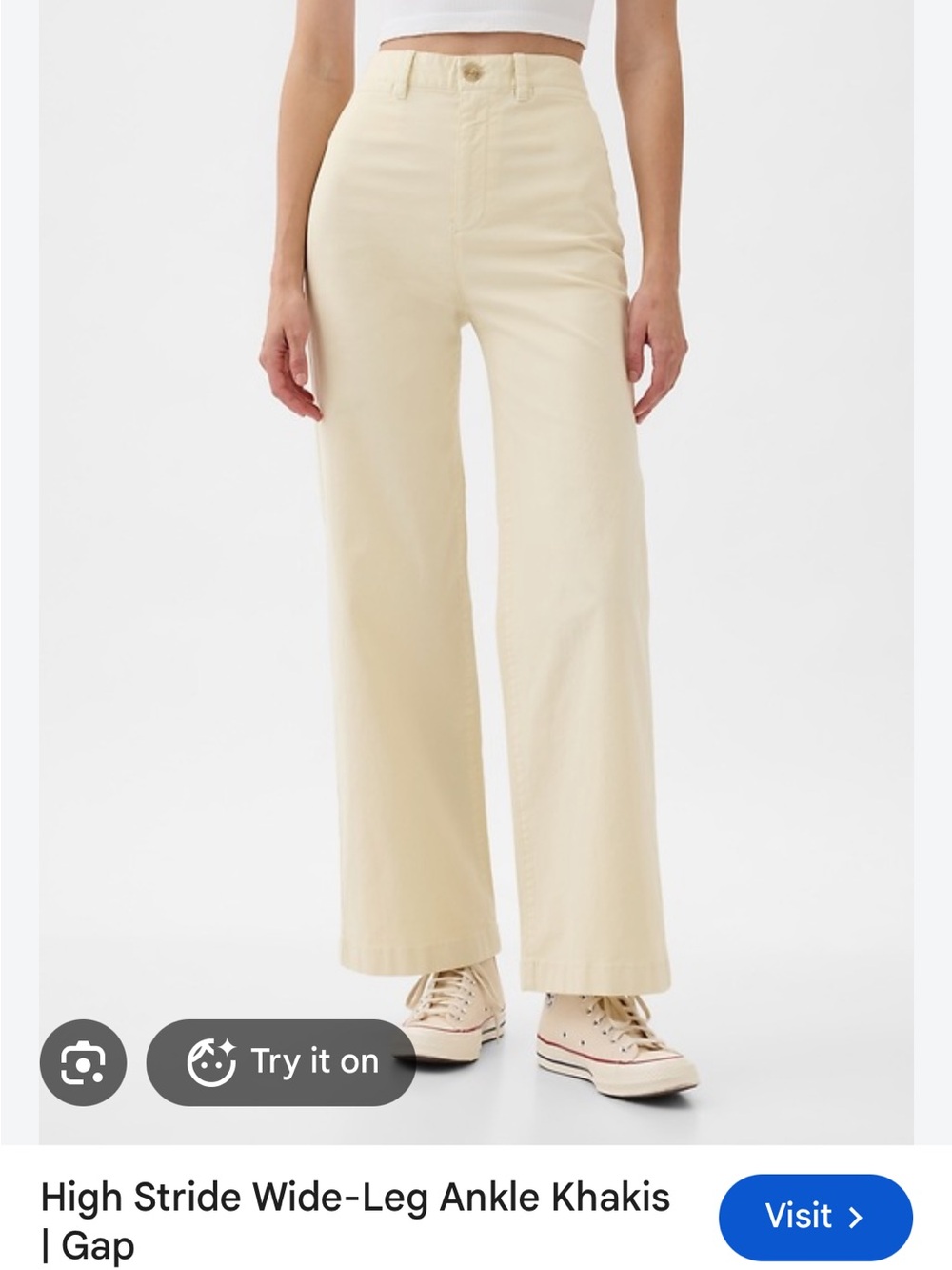 GAP Wide-Leg Ankle Pants in Cream
